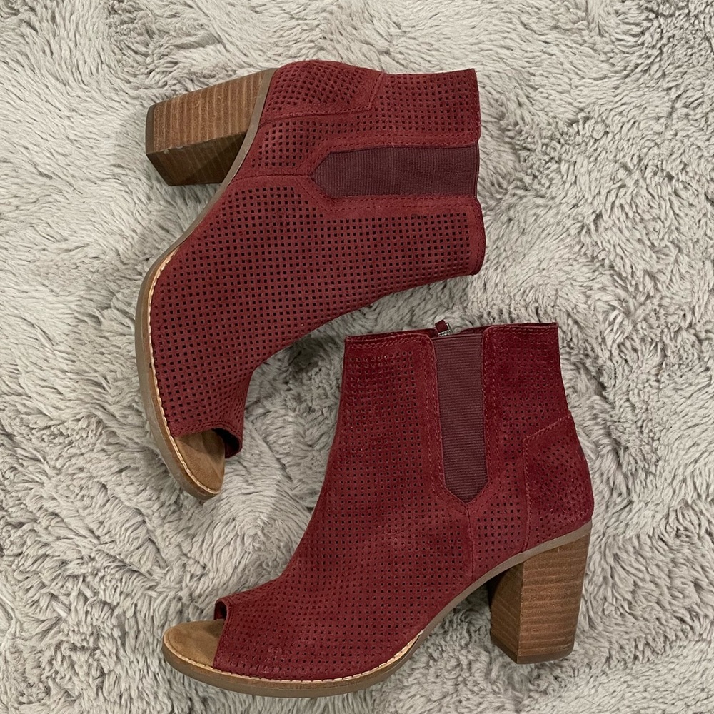 TOMS majorca peep toe booties